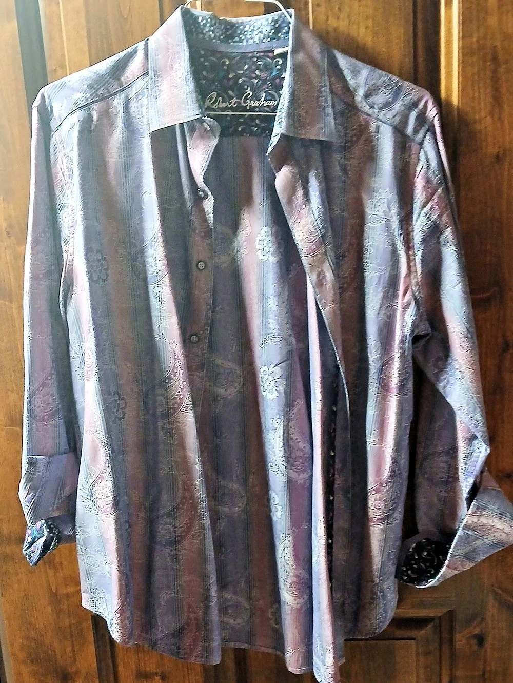 Robert Graham Paisley Button Down in Purple & Blue Size Large